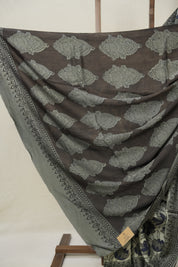 Cream Blue HBP Modal Silk Saree - SRCBMSS515