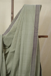 Sage Green Cotton Mangalgiri Saree - SRSGCMS76