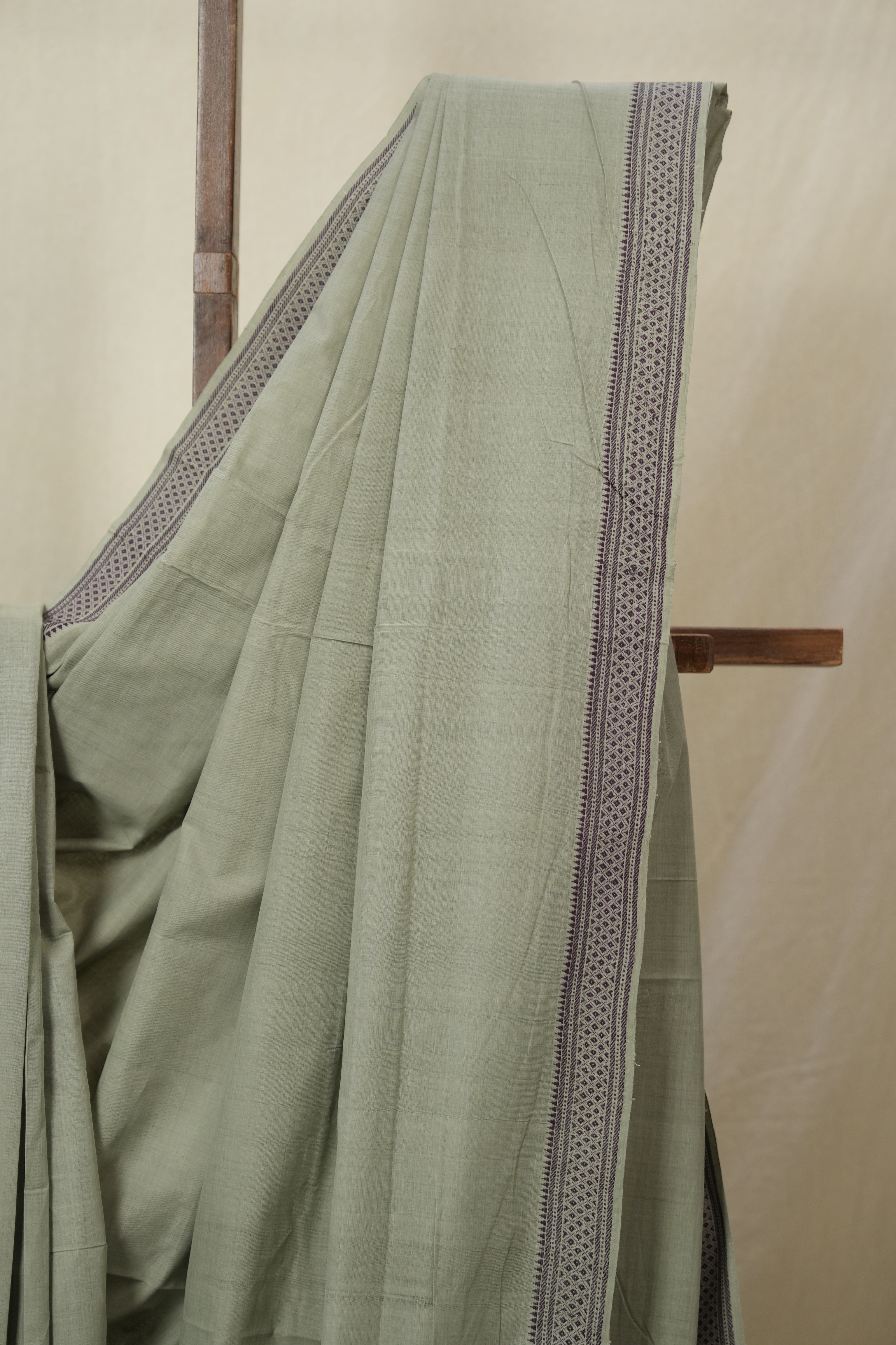Sage Green Cotton Mangalgiri Saree - SRSGCMS76