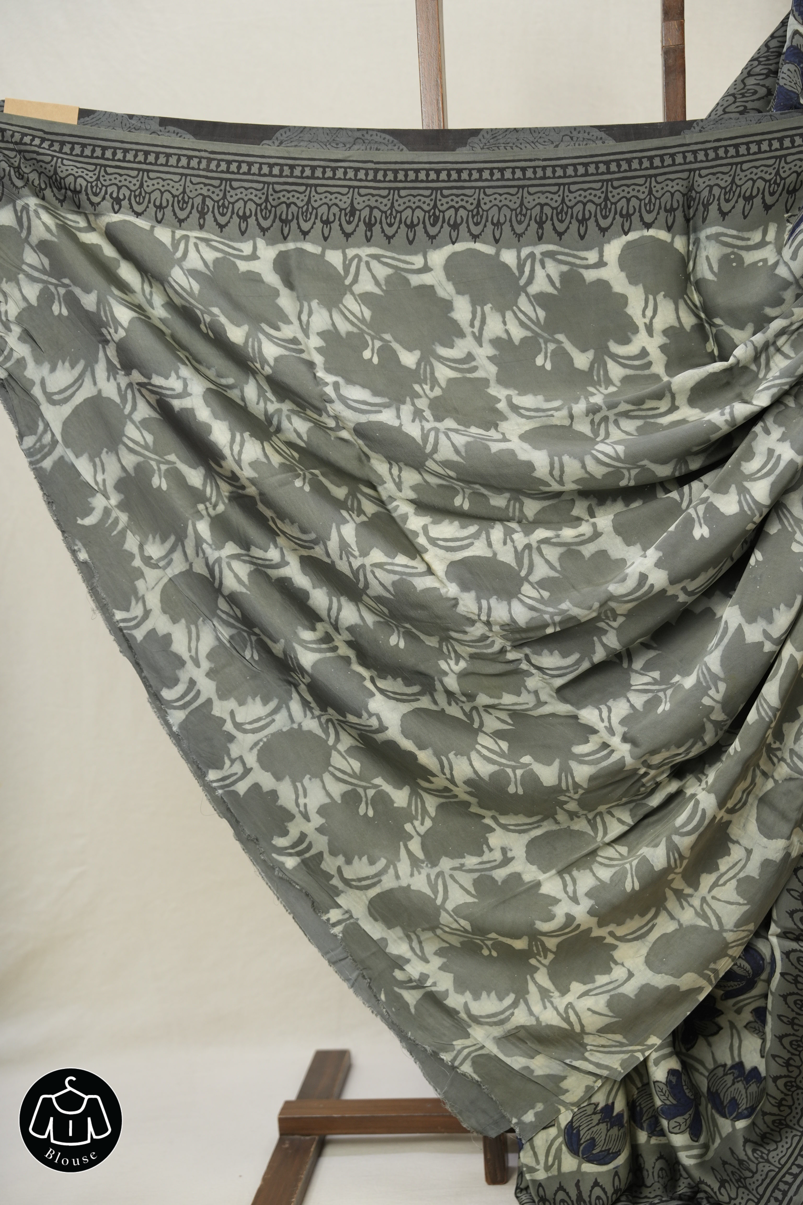 Cream Blue HBP Modal Silk Saree - SRCBMSS515