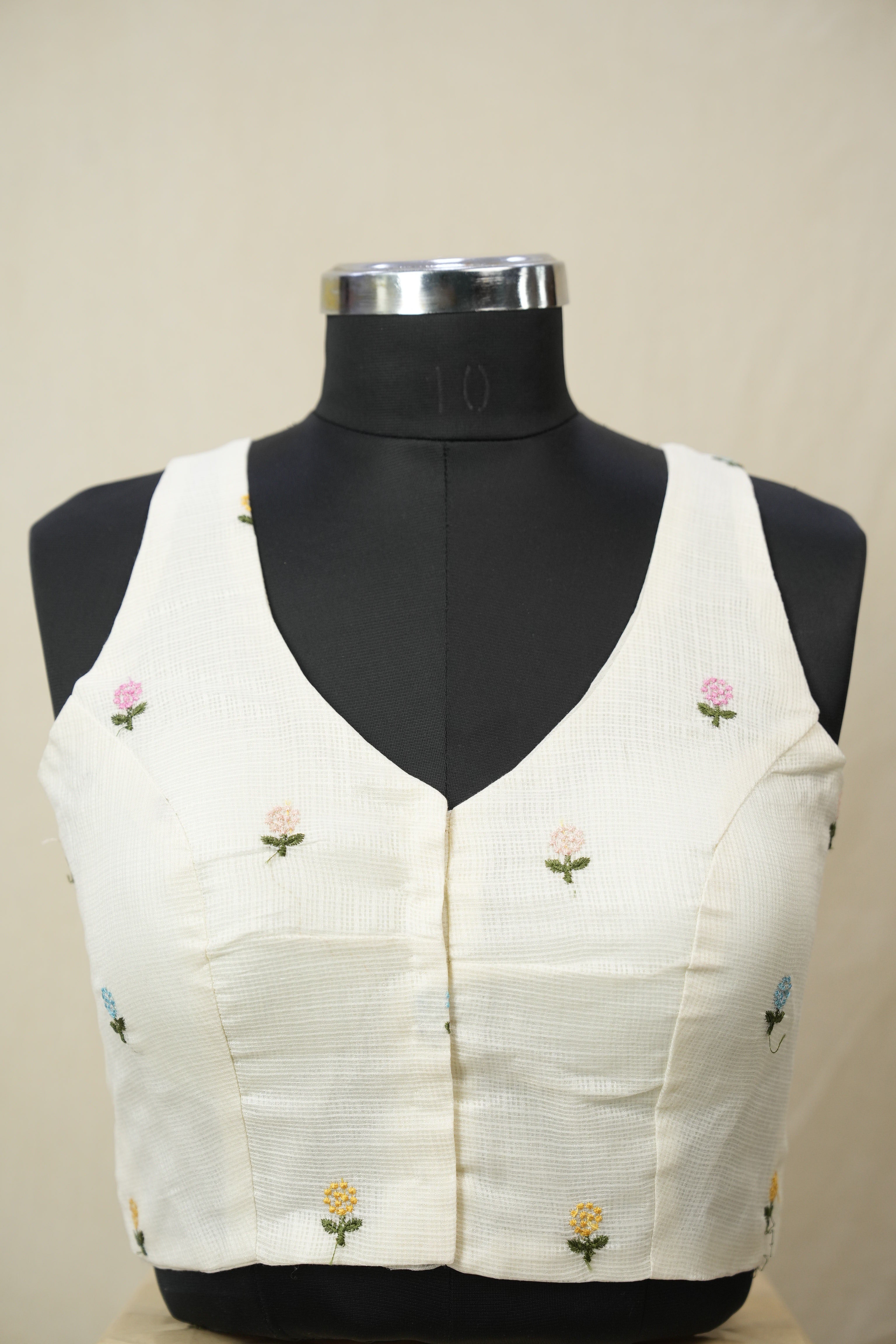 Pearl White Kota Silk Blouse - SRPWKSB04