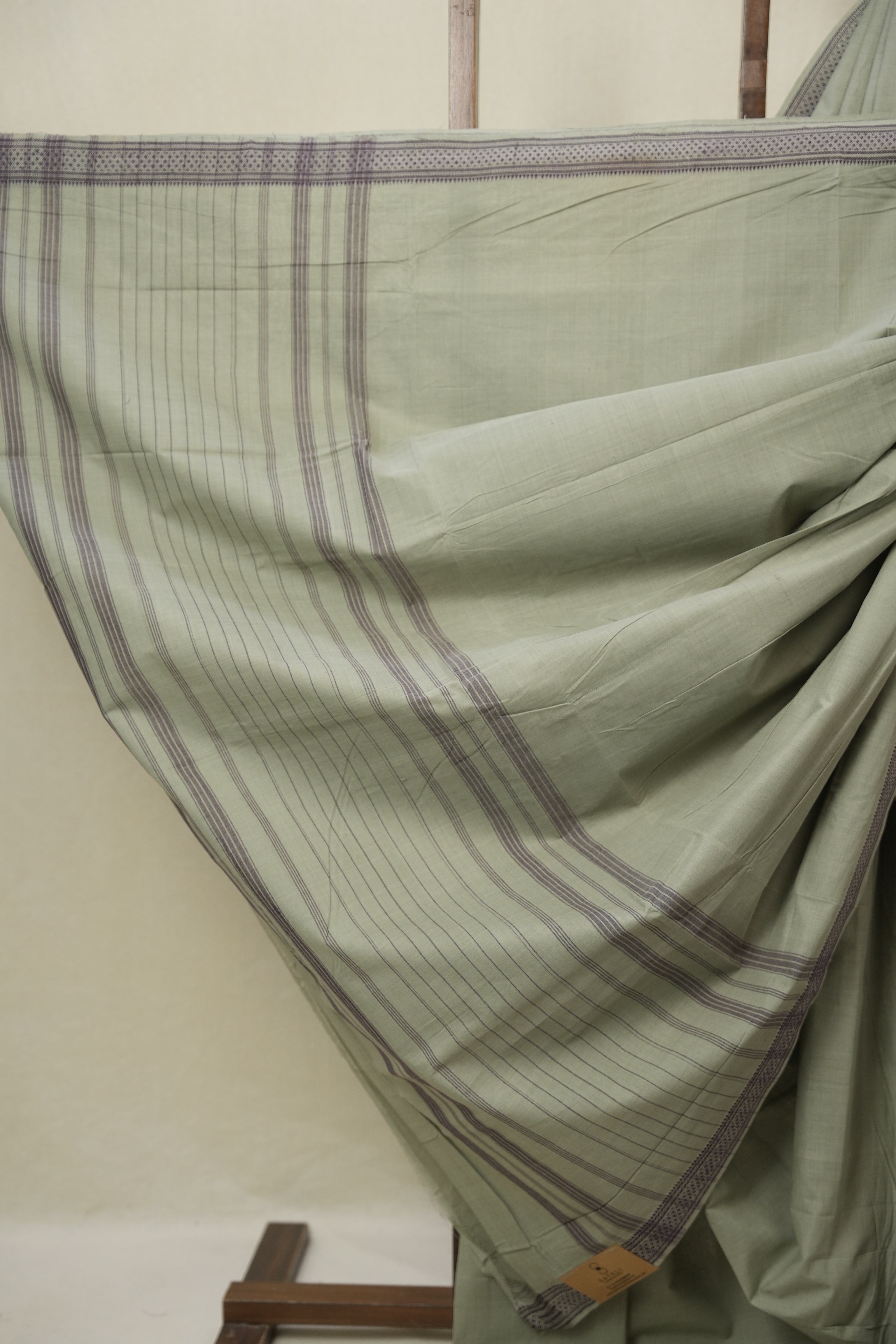 Sage Green Cotton Mangalgiri Saree - SRSGCMS76