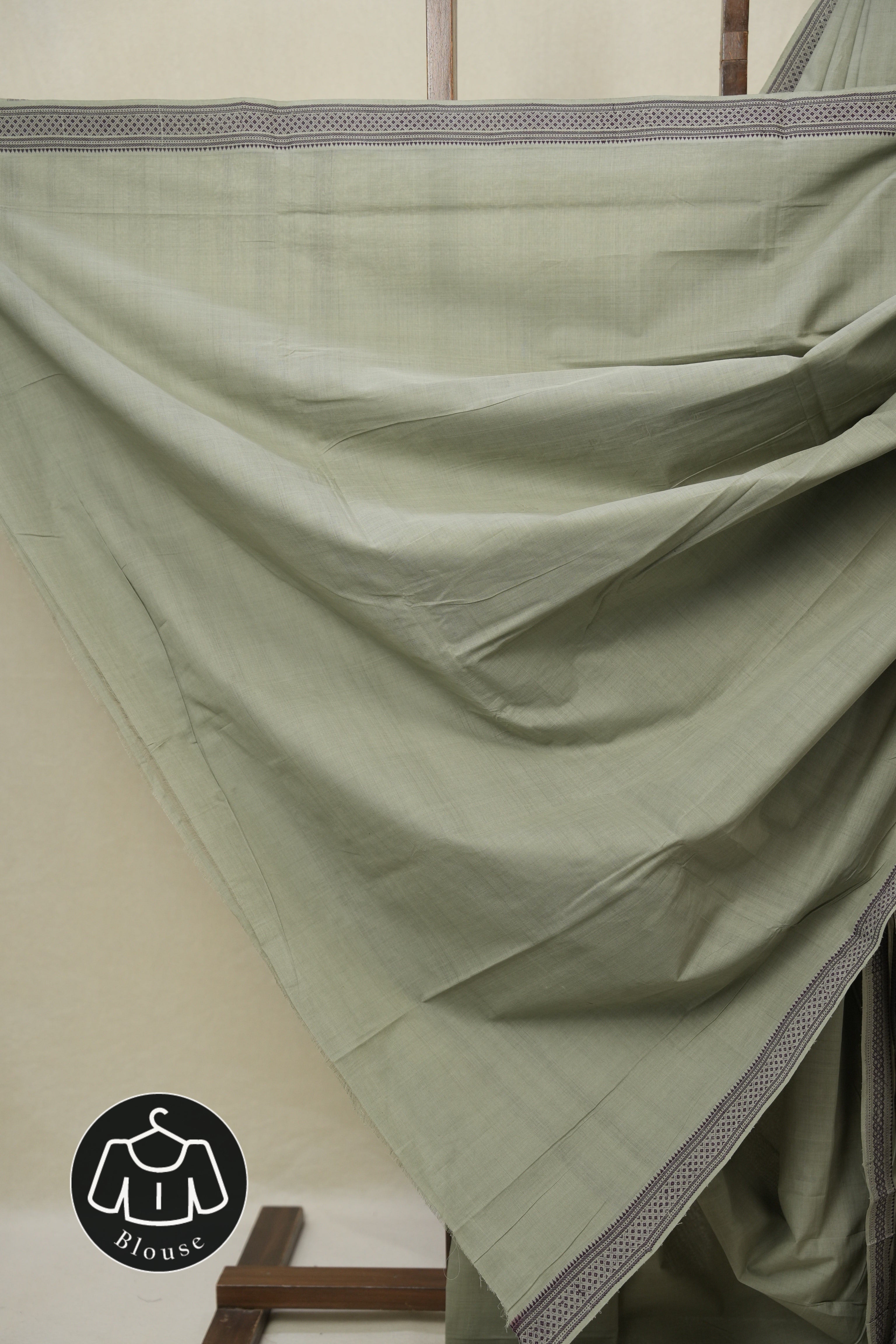Sage Green Cotton Mangalgiri Saree - SRSGCMS76
