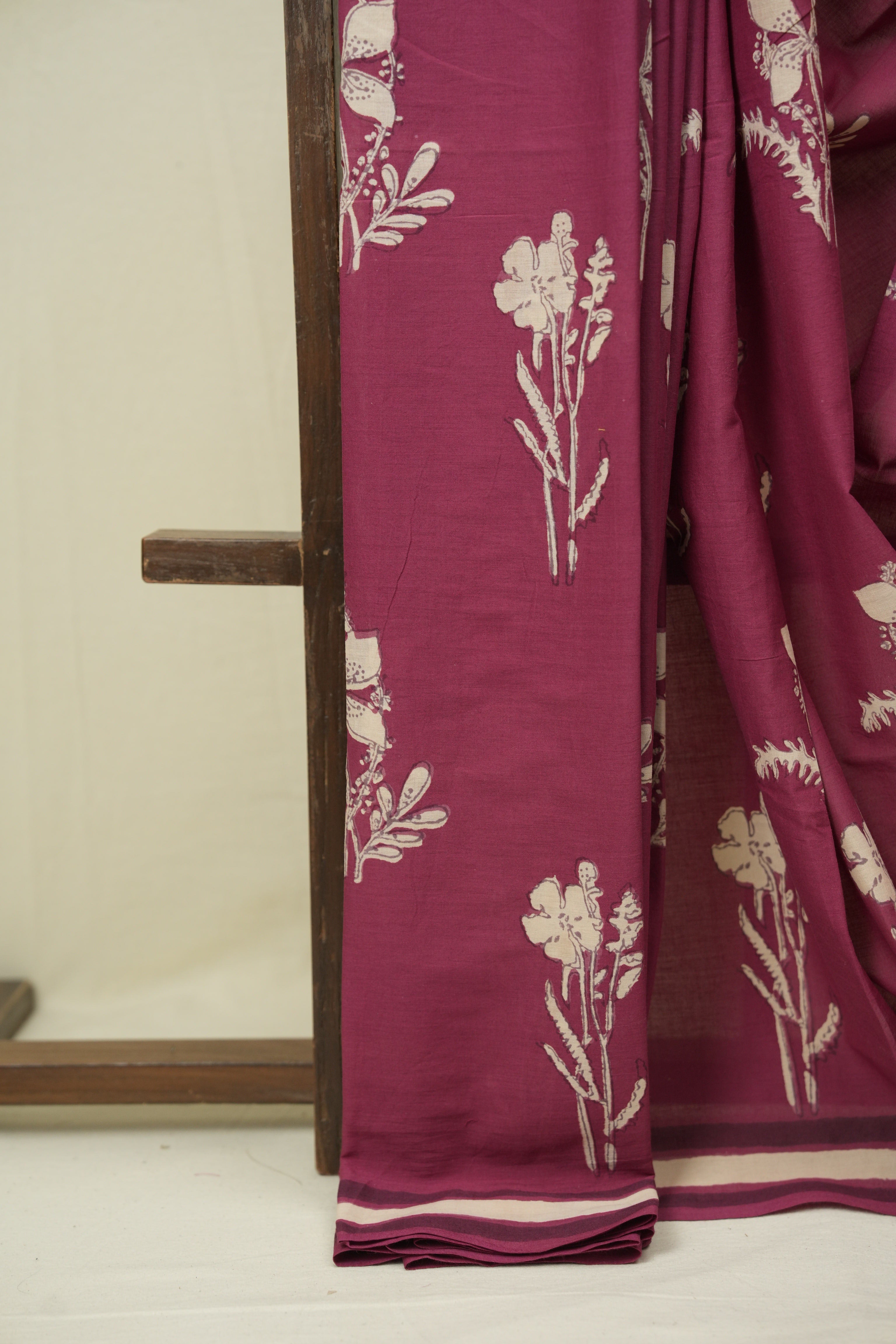 Magenta HBP Cotton Saree - SRMCS3528