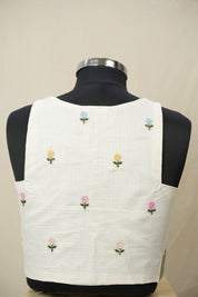 Pearl White Kota Silk Blouse - SRPWKSB04