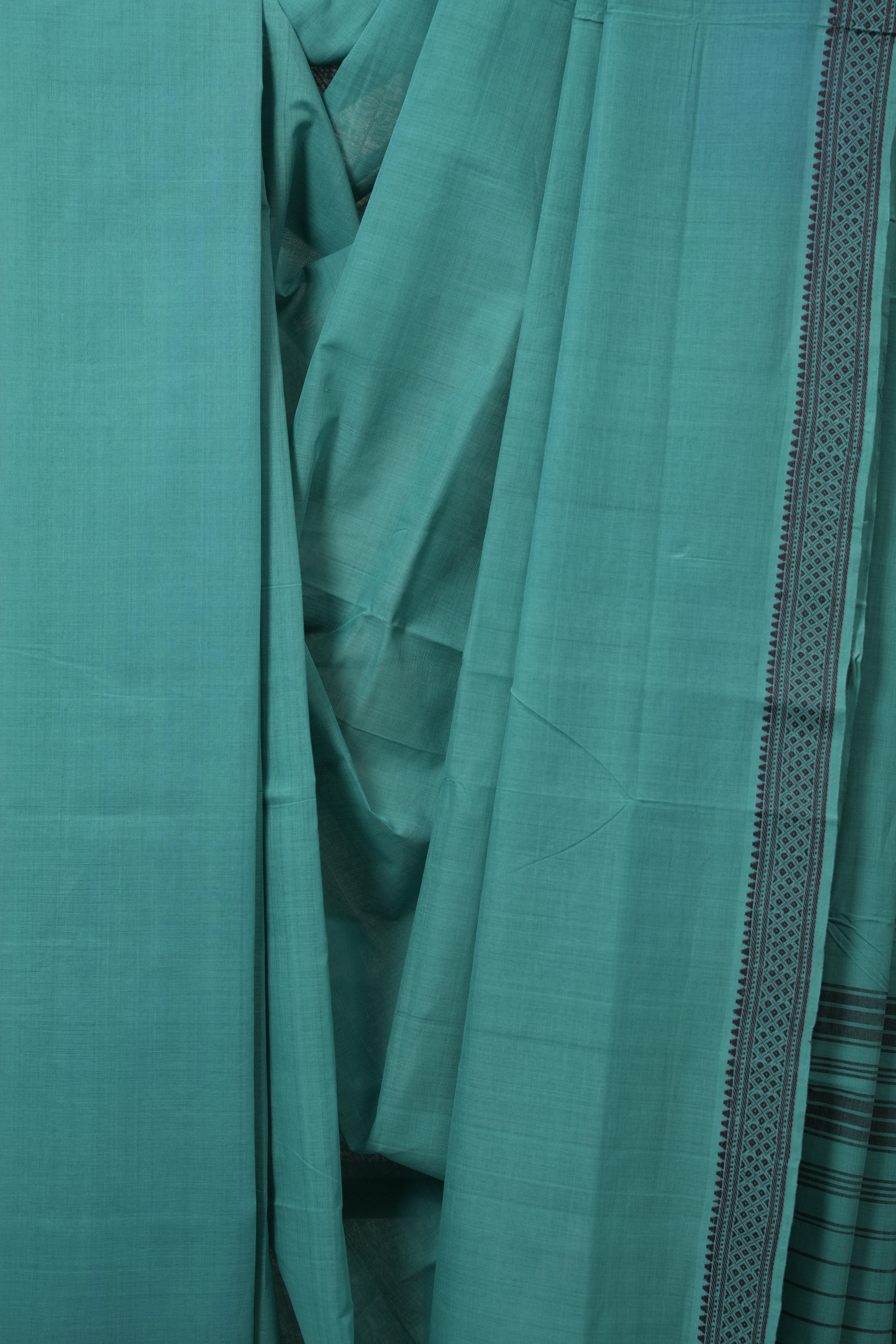 Turquoise Plain Cotton Mangalgiri Saree - SRTPCMS77