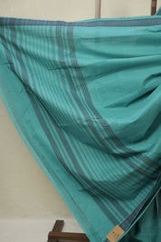 Turquoise Plain Cotton Mangalgiri Saree - SRTPCMS77