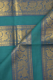 Turquoise  Kanchi Cotton Saree - SRMGKCS1253