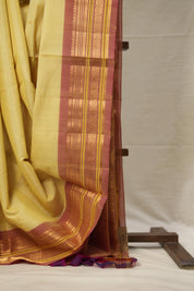 Lime Yellow Gadwal Cotton Silk Saree - SRLYGCSS150