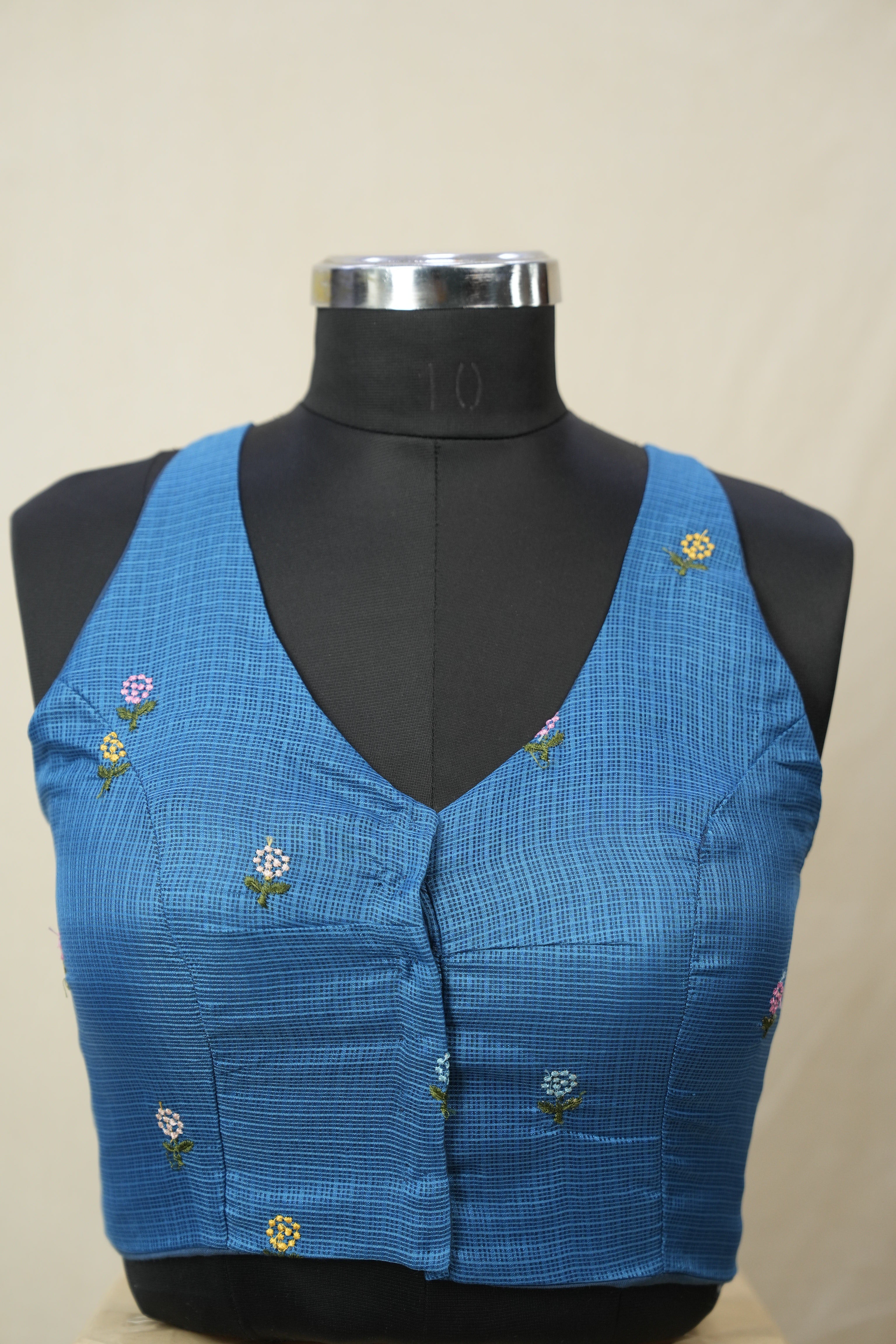 Blue Kota Silk Blouse - SRBKSB08