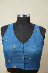 Blue Kota Silk Blouse - SRBKSB08