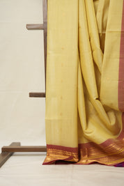 Lime Yellow Gadwal Cotton Silk Saree - SRLYGCSS150
