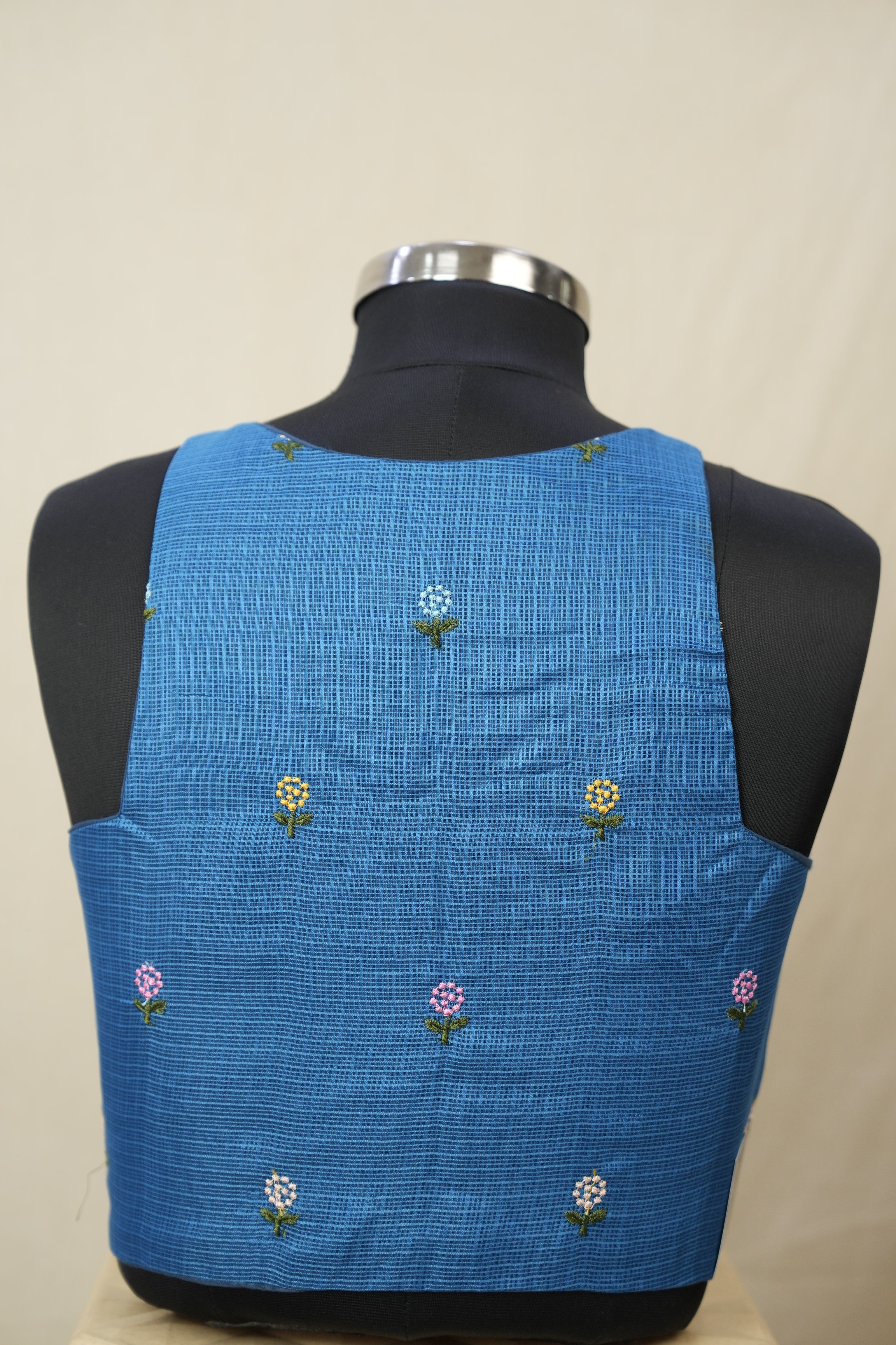 Blue Kota Silk Blouse - SRBKSB08