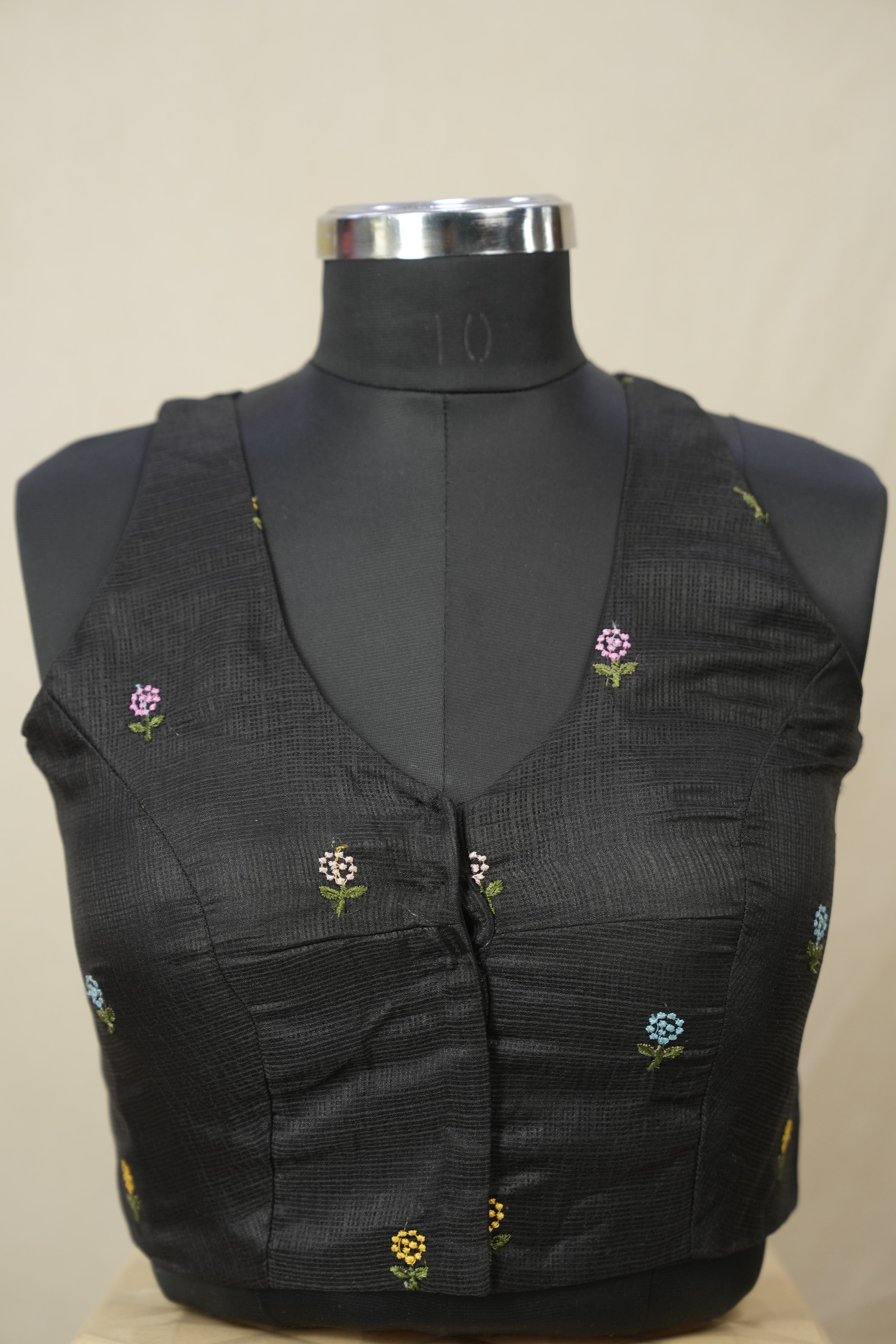 Black Kota Silk Blouse - SRBKSB07
