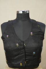 Black Kota Silk Blouse - SRBKSB07