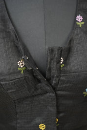 Black Kota Silk Blouse - SRBKSB07