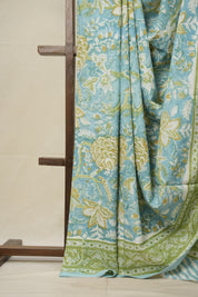 Tinted Blue White HBP Cotton Saree - SRTBWCS2727