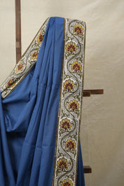 Blue Cotton Patchwork Saree - SRBCPS288