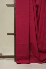 Red Plain Cotton Mangalgiri Saree - SRRPCMS95