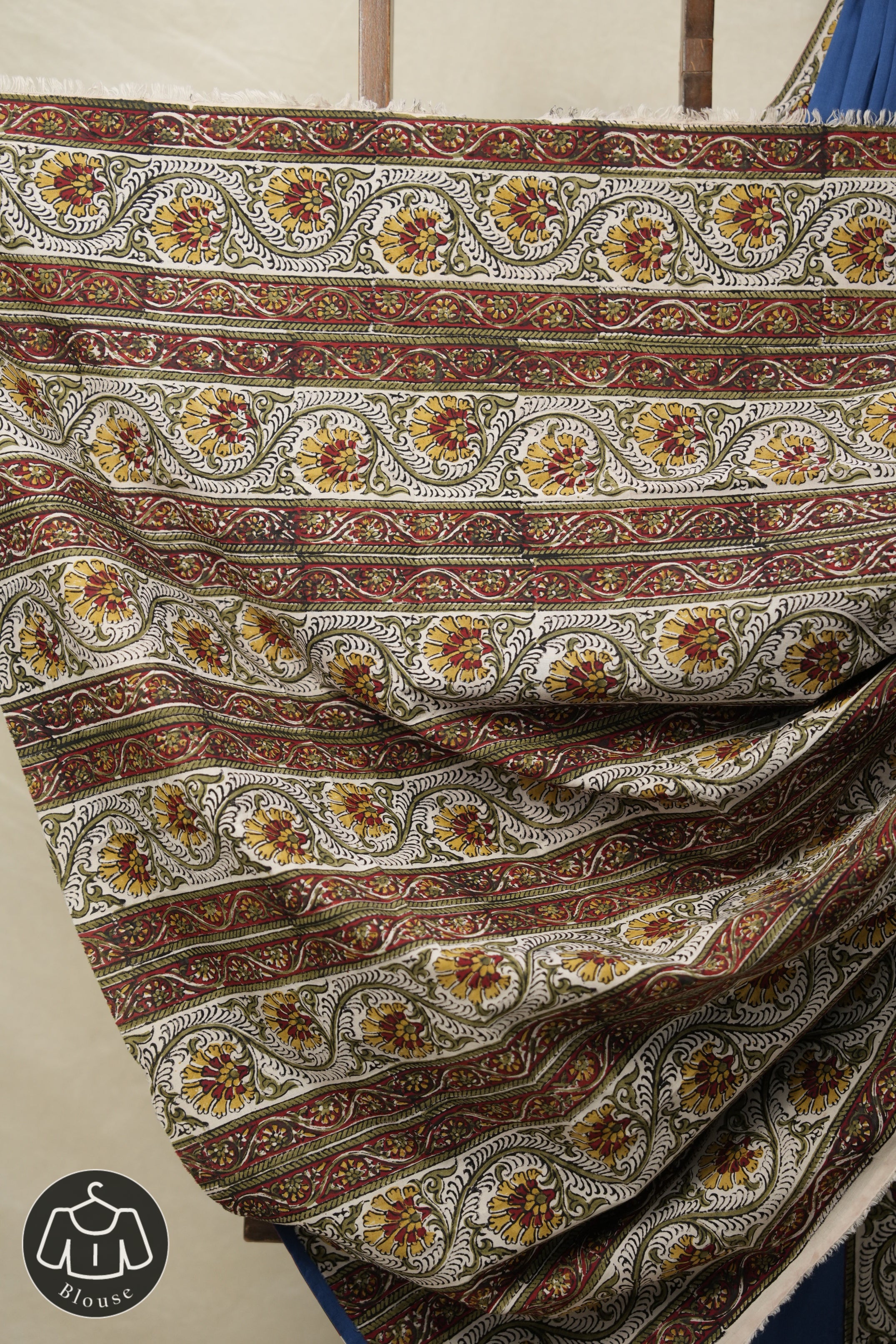 Blue Cotton Patchwork Saree - SRBCPS288