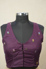 Deep Purple Kota Silk Blouse - SRDPKSB06