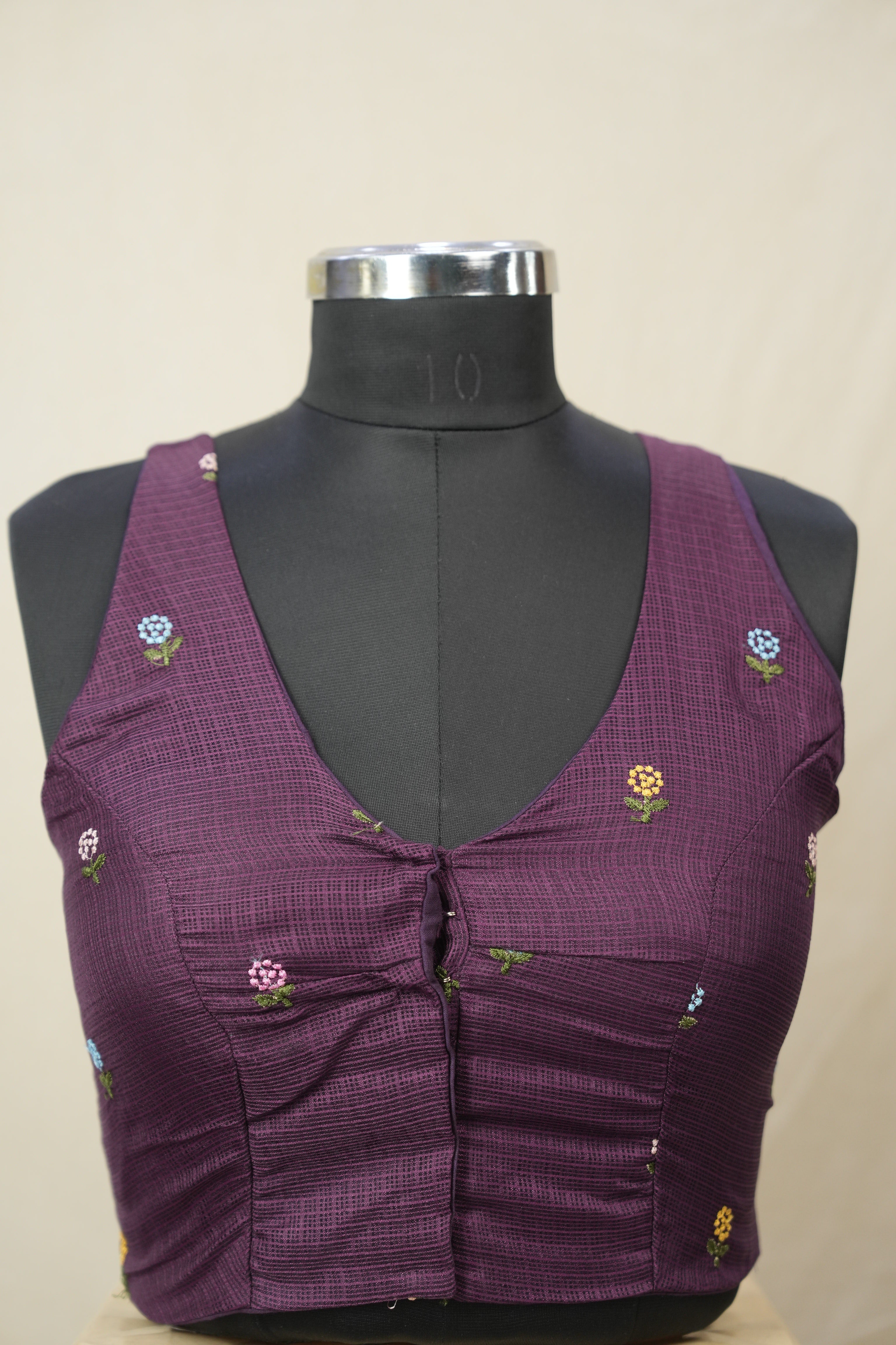 Deep Purple Kota Silk Blouse - SRDPKSB06