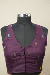 Deep Purple Kota Silk Blouse - SRDPKSB06