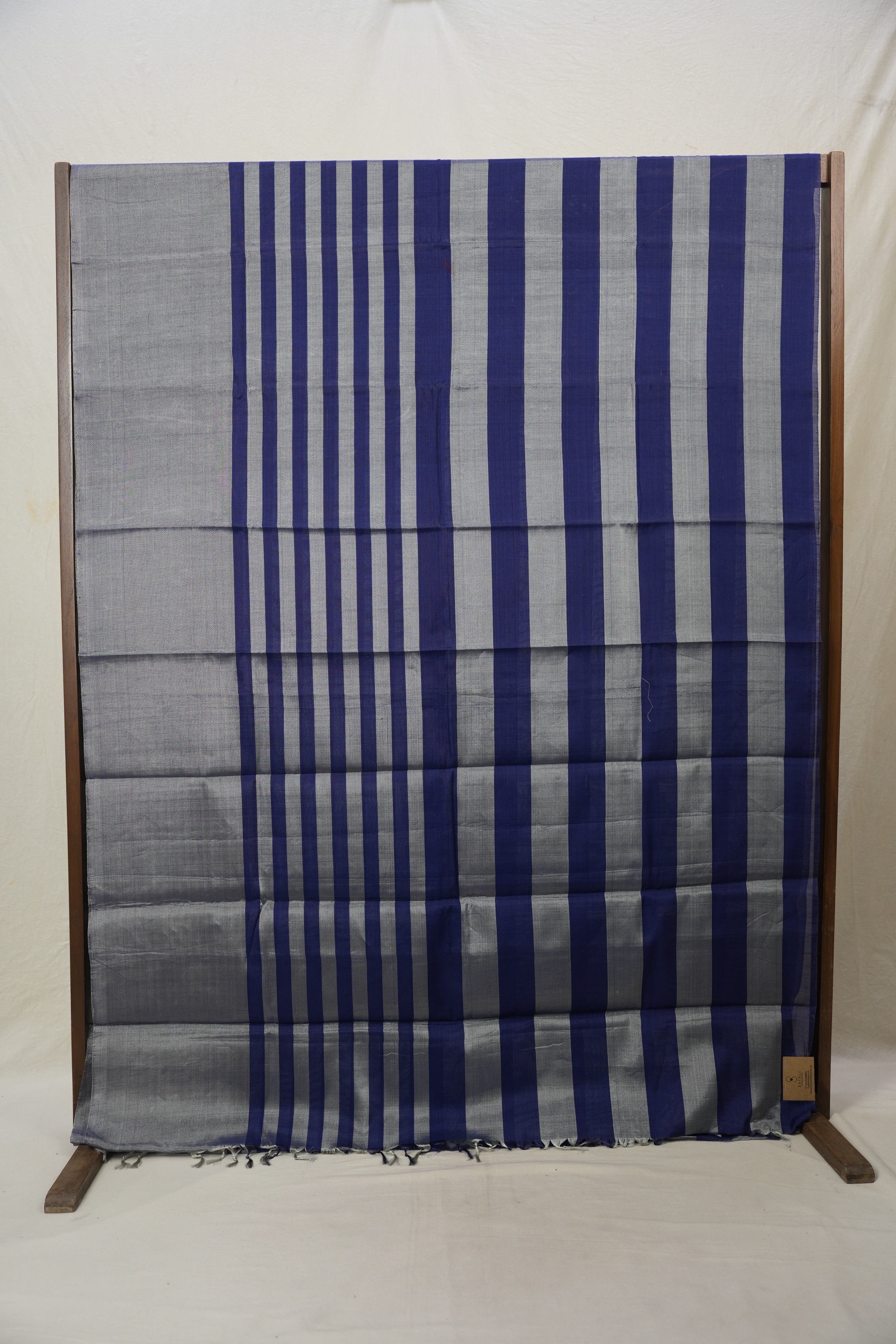 Grey Blue Chanderi Tissue Silk Saree-SRGBCTSS119