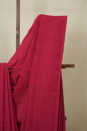 Red Plain Cotton Mangalgiri Saree - SRRPCMS95