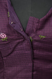 Deep Purple Kota Silk Blouse - SRDPKSB06