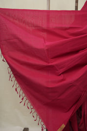 Red Plain Cotton Mangalgiri Saree - SRRPCMS95
