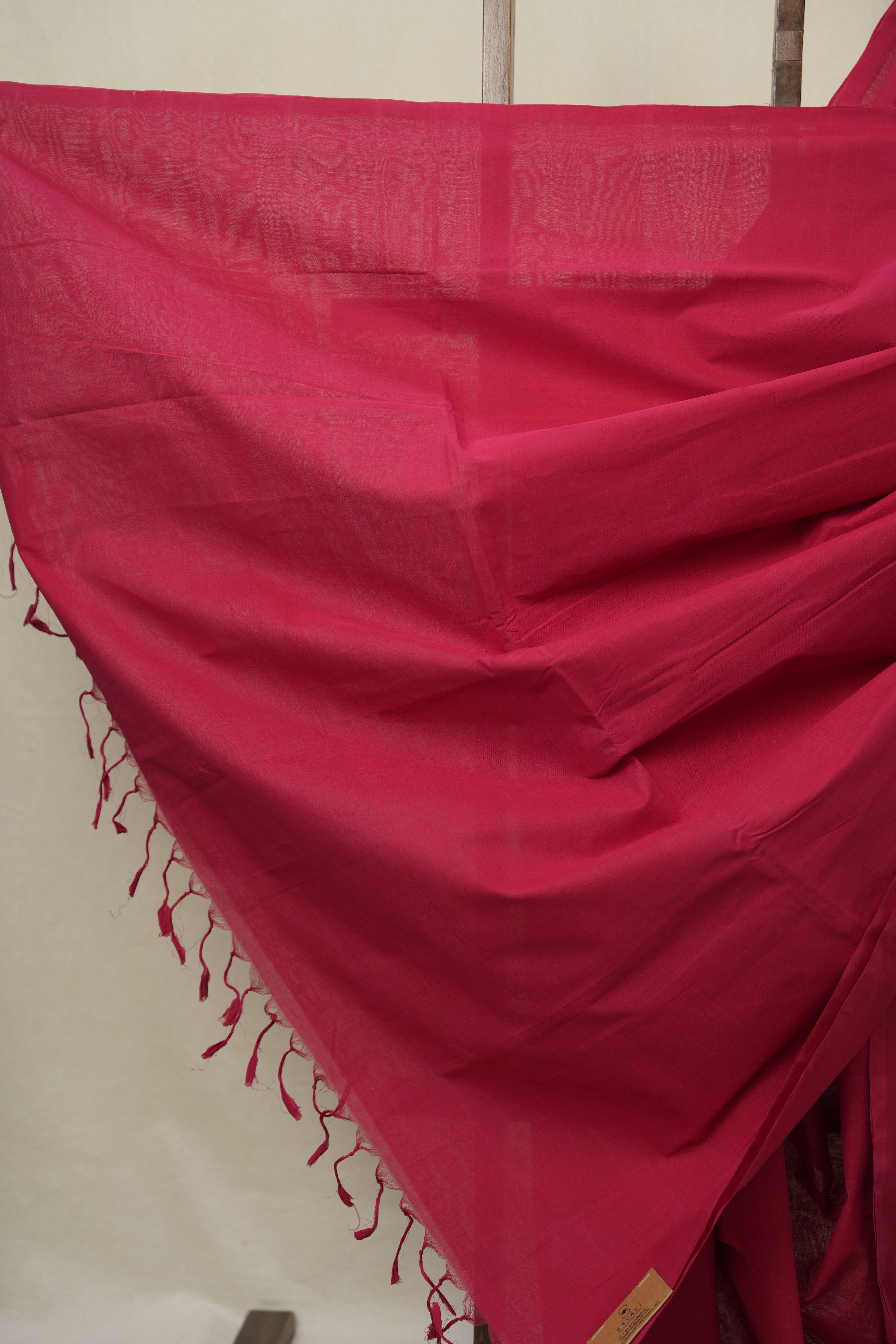 Red Plain Cotton Mangalgiri Saree - SRRPCMS95