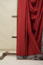 Maroon Cotton Patchwork Saree - SRMCPS287
