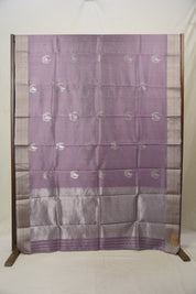 Grey Purple Chanderi Silk Saree - SRGPCSS514