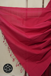Red Plain Cotton Mangalgiri Saree - SRRPCMS95