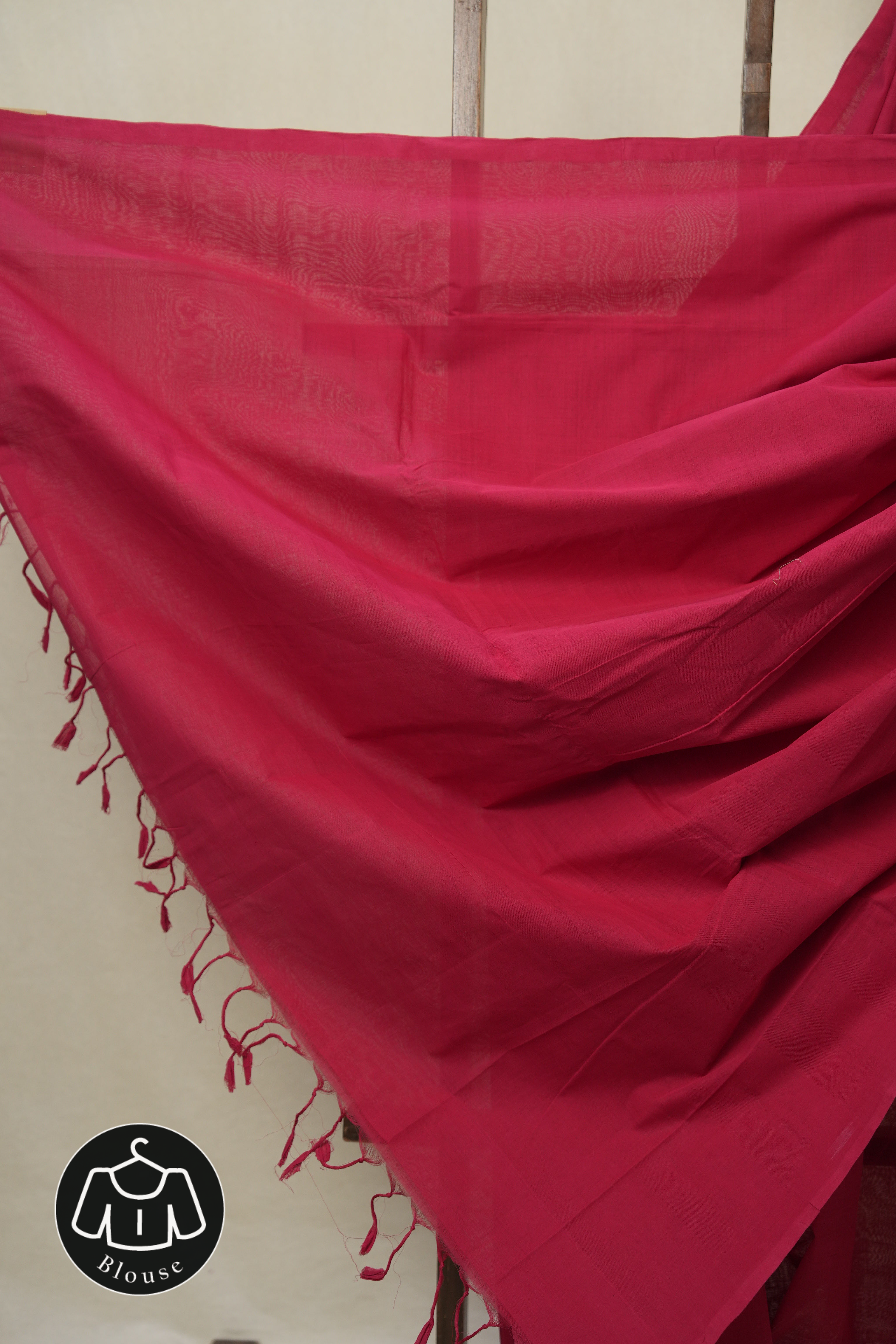 Red Plain Cotton Mangalgiri Saree - SRRPCMS95