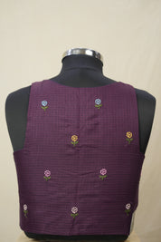 Deep Purple Kota Silk Blouse - SRDPKSB06