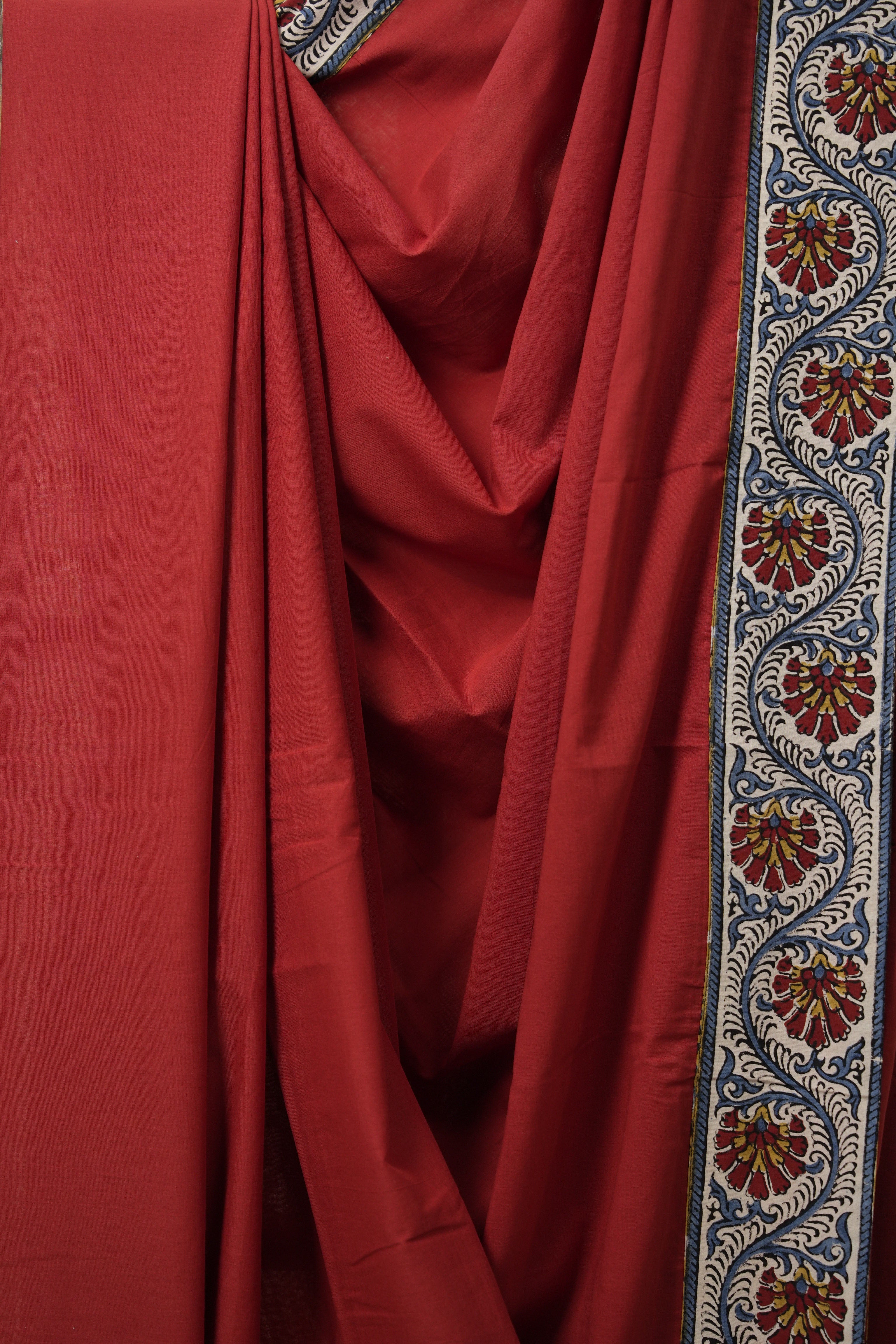 Maroon Cotton Patchwork Saree - SRMCPS287