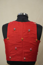Red Kota Silk Blouse - SRRKSB01