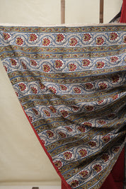 Maroon Cotton Patchwork Saree - SRMCPS287