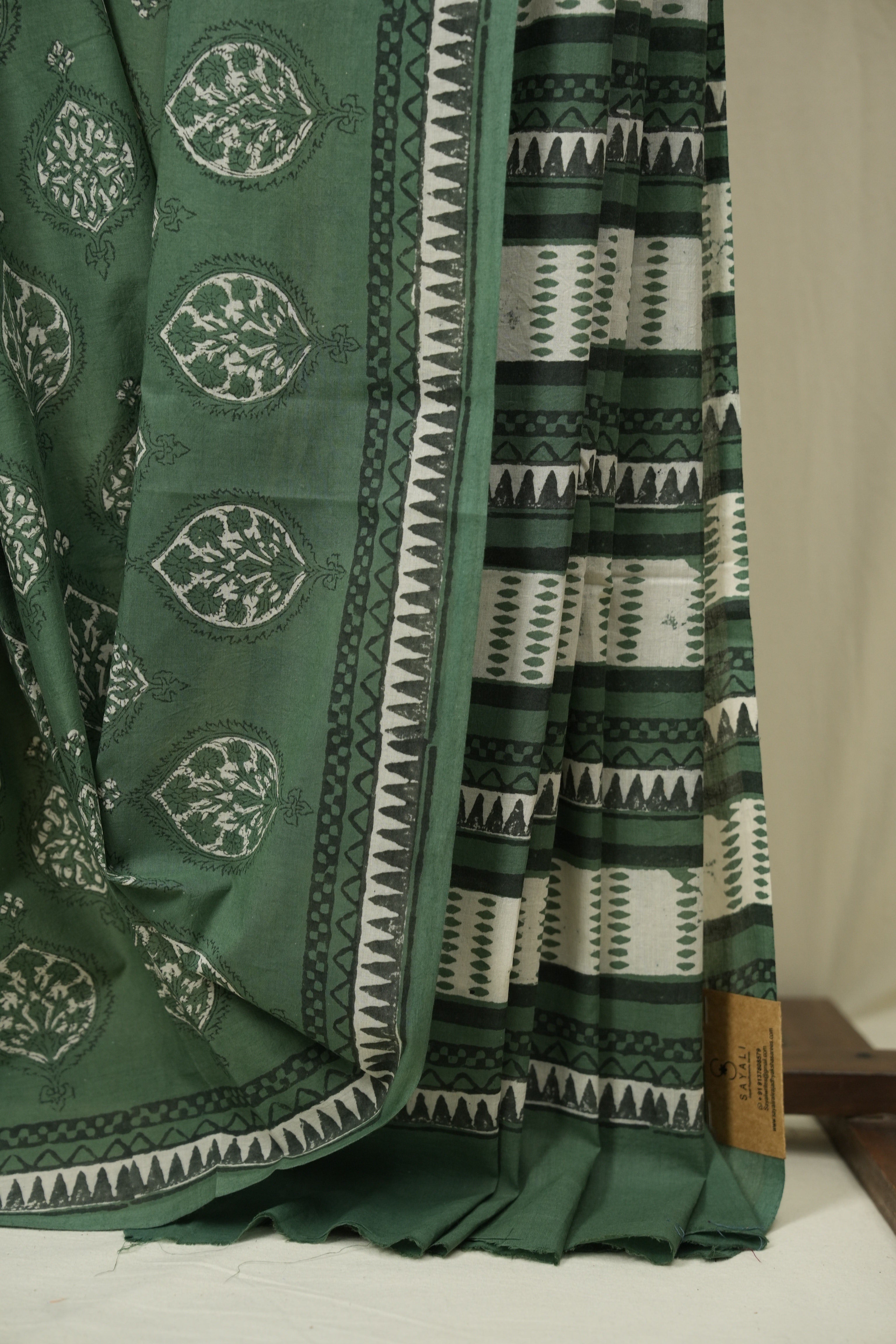 Green HBP Cotton Saree - SRGCS3517