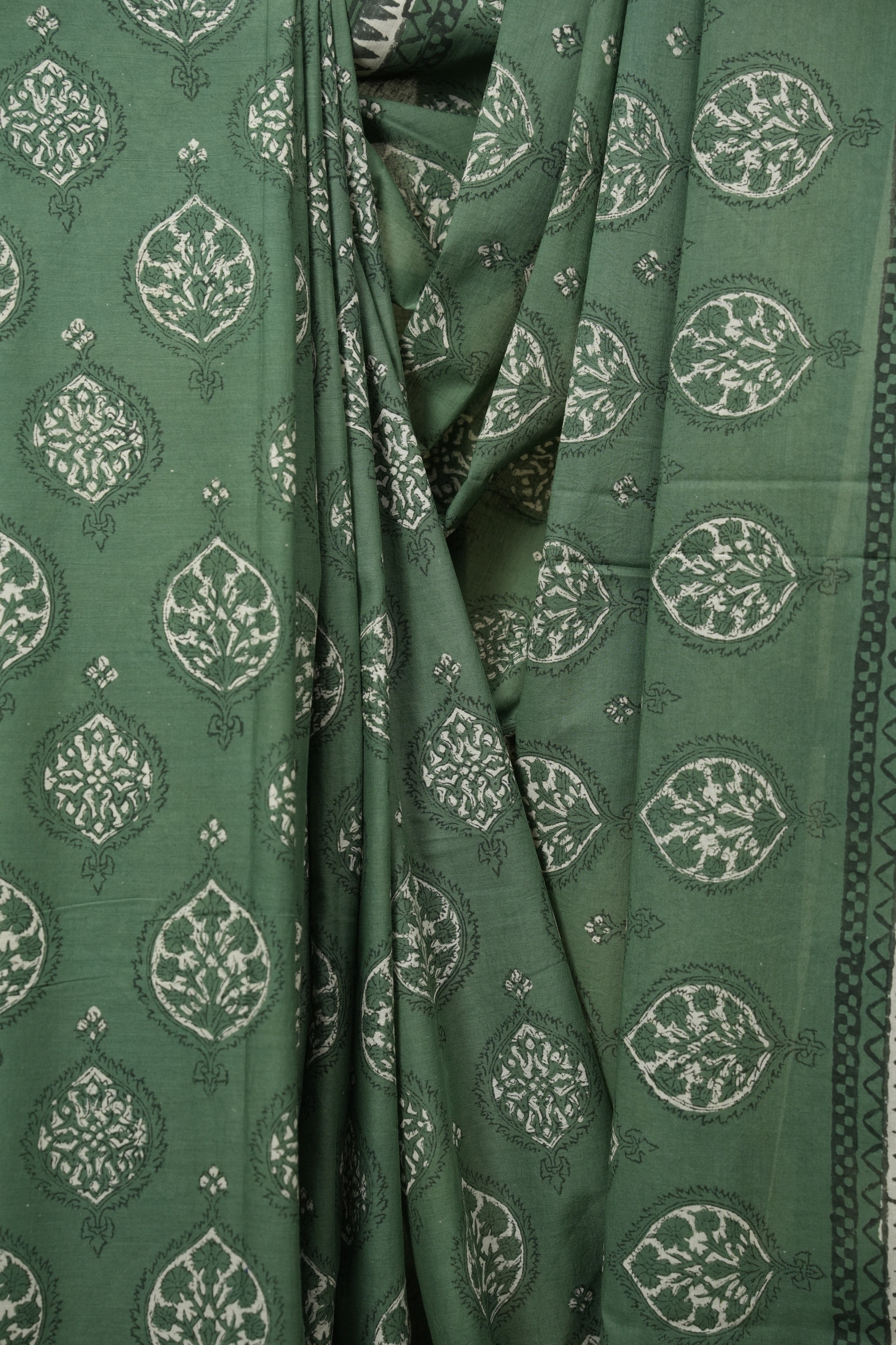 Green HBP Cotton Saree - SRGCS3517