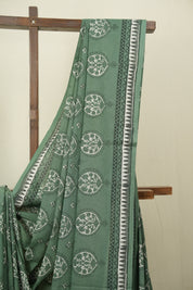 Green HBP Cotton Saree - SRGCS3517