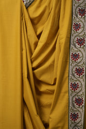 Mustard Yellow Cotton Patchwork Saree - SRMYCPS289