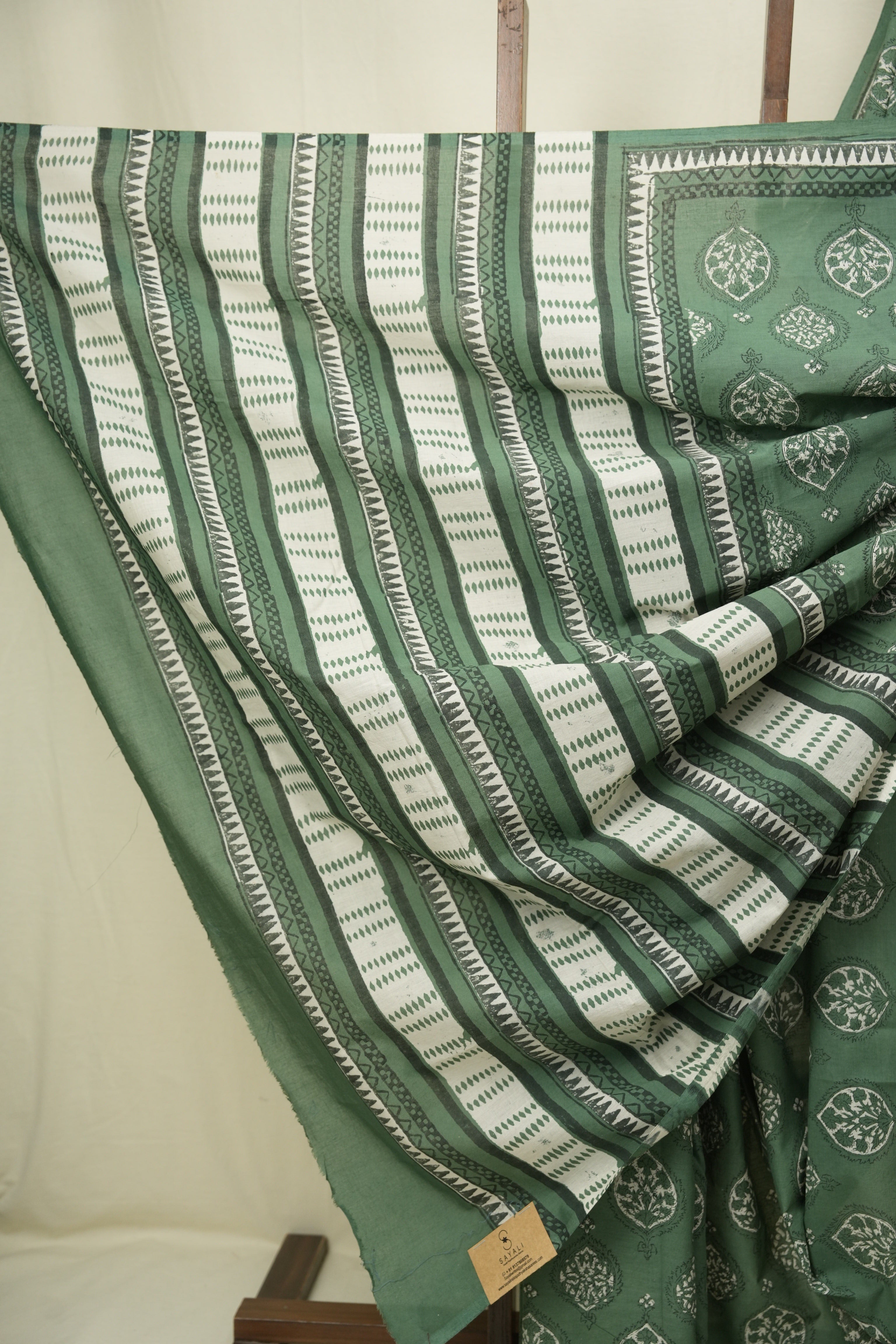 Green HBP Cotton Saree - SRGCS3517