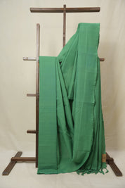 Dark Green Plain Cotton Mangalgiri Saree - SRDGPCMS91