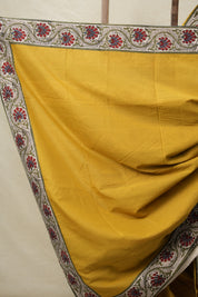 Mustard Yellow Cotton Patchwork Saree - SRMYCPS289