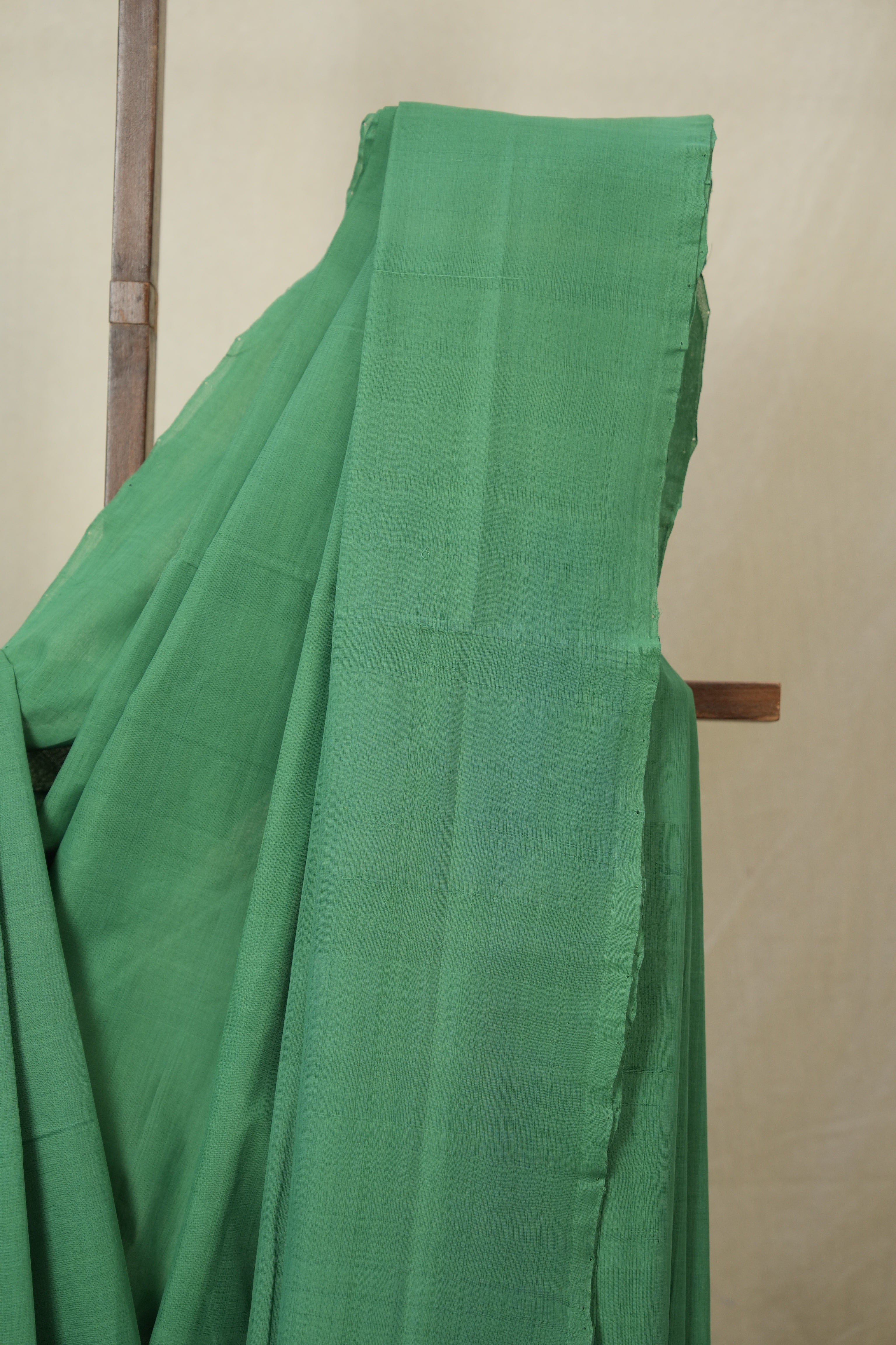 Dark Green Plain Cotton Mangalgiri Saree - SRDGPCMS91