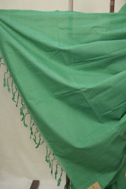 Dark Green Plain Cotton Mangalgiri Saree - SRDGPCMS91