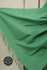 Dark Green Plain Cotton Mangalgiri Saree - SRDGPCMS91